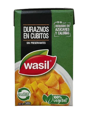 Durazno En Conserva Trozos Wasil 500g