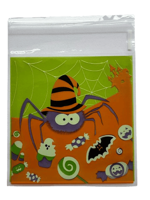 Bolsas Halloween B Celofan Autoadhesivas 100un 10x10+2cm