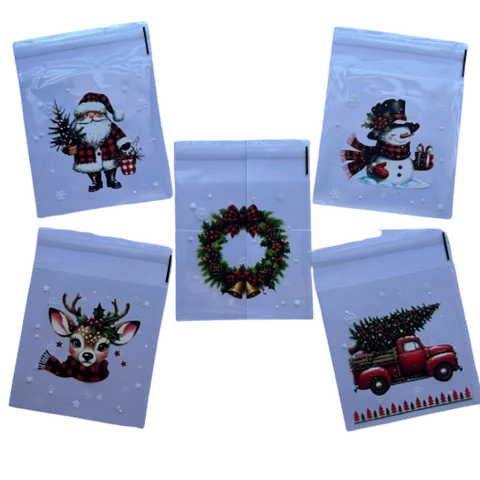 Bolsas Navidad B Celofan Autoadhesivas 100un 10x10+2cm
