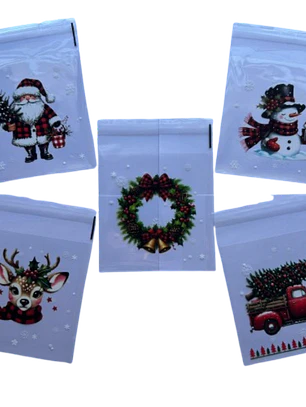 Bolsas Navidad B Celofan Autoadhesivas 100un 10x10+2cm