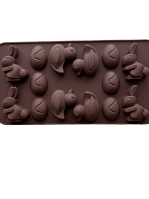 Molde Silicona Huevitos Conejos Y Pollitos 14 Cavidades