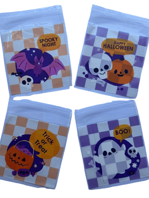 Bolsas Halloween C Celofan Autoadhesivas 100un 10x10+2cm