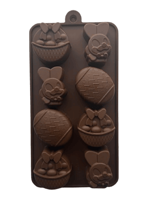 Molde Silicona Huevitos Conejos Y Canastas 8 Cavidades