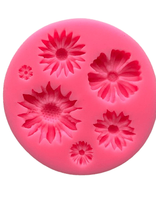 Molde Silicona Flores B 6 Figuras 7,2x7,2cm