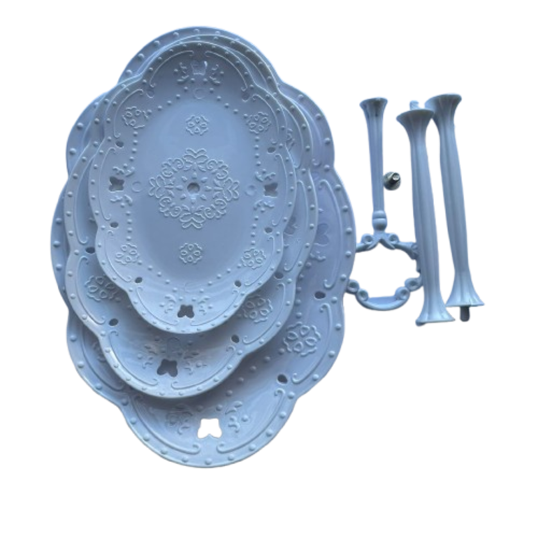 Exhibidor 3 Pisos Muffin / Cupcake Ovalado Plastico 2