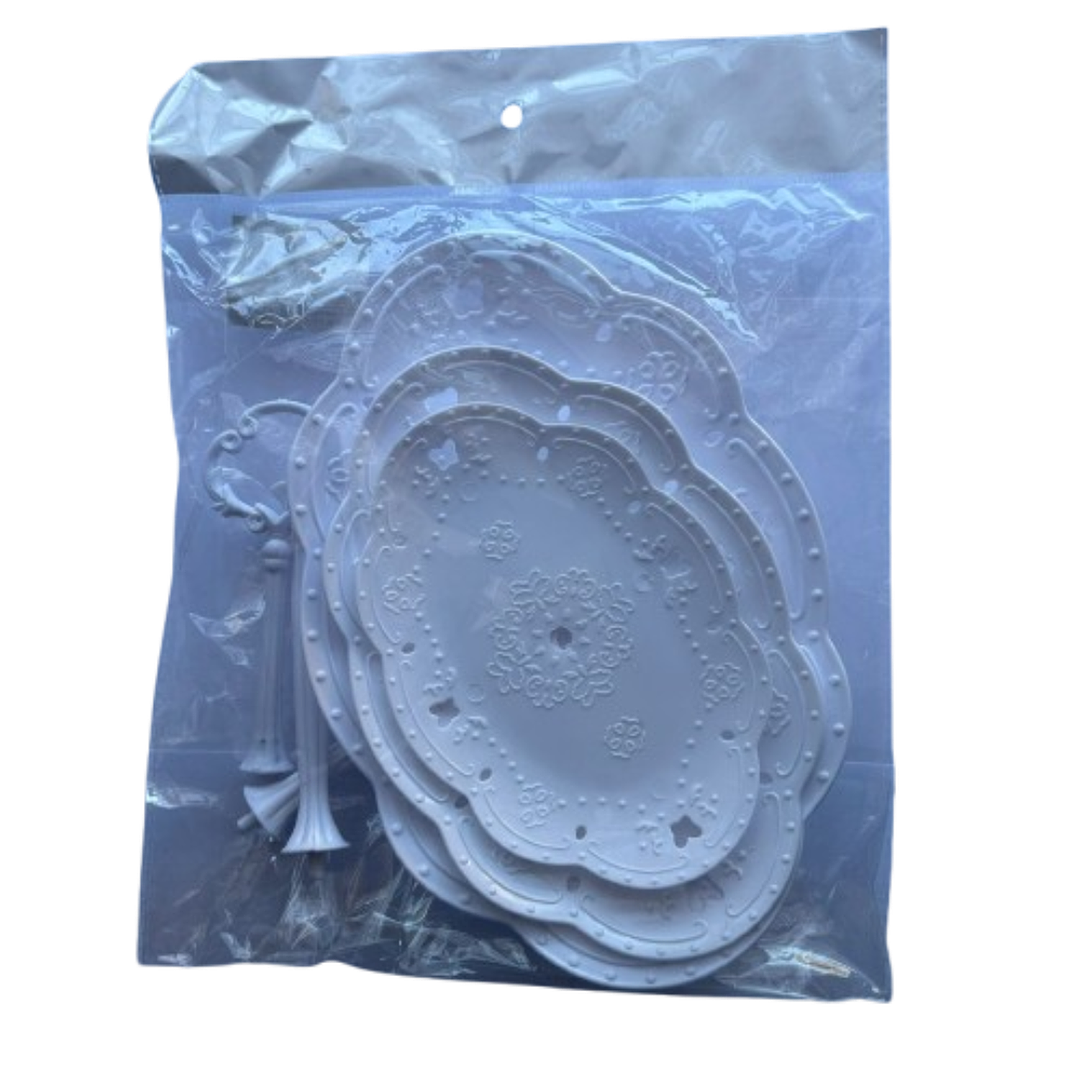 Exhibidor 3 Pisos Muffin / Cupcake Ovalado Plastico 3