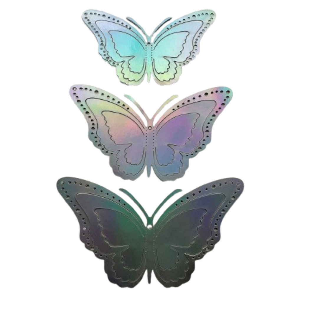 Topper Mariposas Decorativas Purpura Tornasol 12 pcs 1