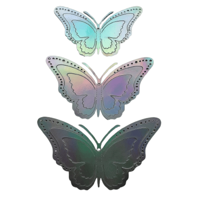 Topper Mariposas Decorativas Purpura Tornasol 12 pcs 1