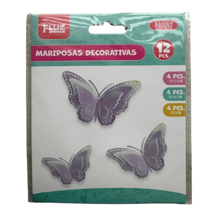 Topper Mariposas Decorativas Purpura Tornasol 12 pcs 2