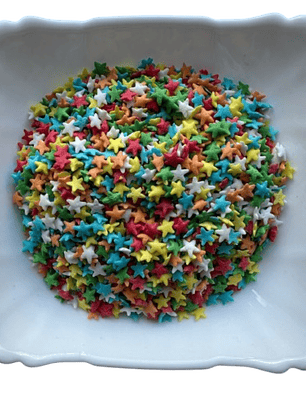 Decoracion Estrellas Multicolor Comestible 100g
