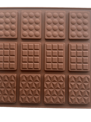 Molde Silicona Barritas De Chocolate 12 Cavidades 20x18,5cm