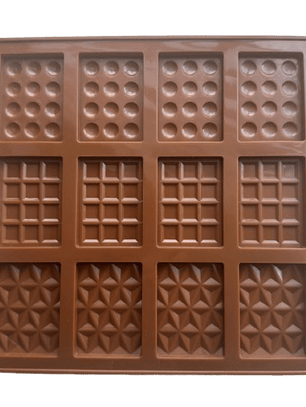 Molde Silicona Barritas De Chocolate 12 Cavidades 20x18,5cm