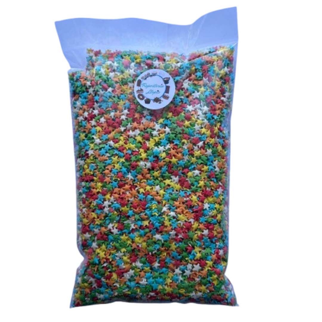 Decoracion Estrellas Multicolor Comestible 500g 1