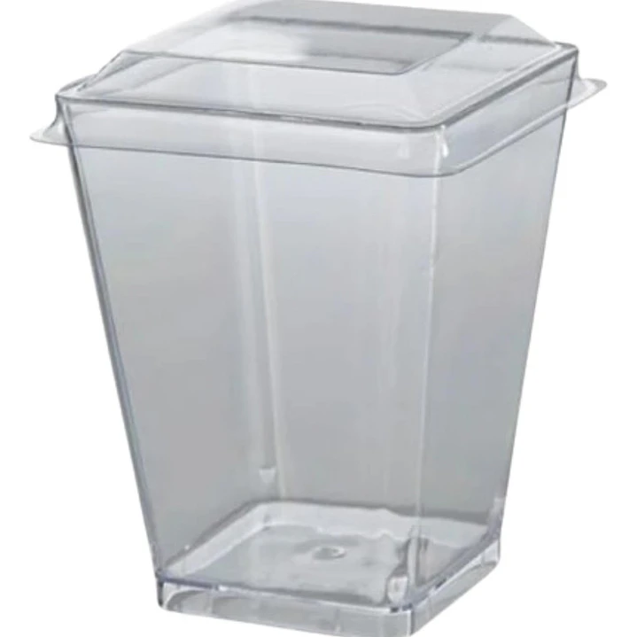Pack 10 Vaso Acrilico Con Tapa 150ml 1