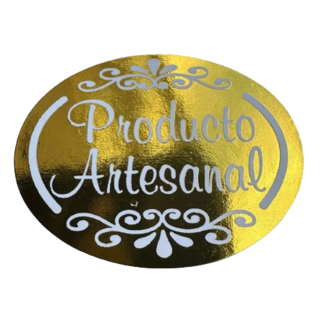 Sticker Producto Artesanal Dorado 100un 38mm 1