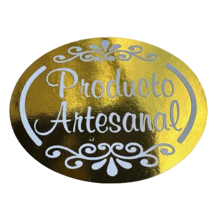 Sticker Producto Artesanal Dorado 100un 38mm 1