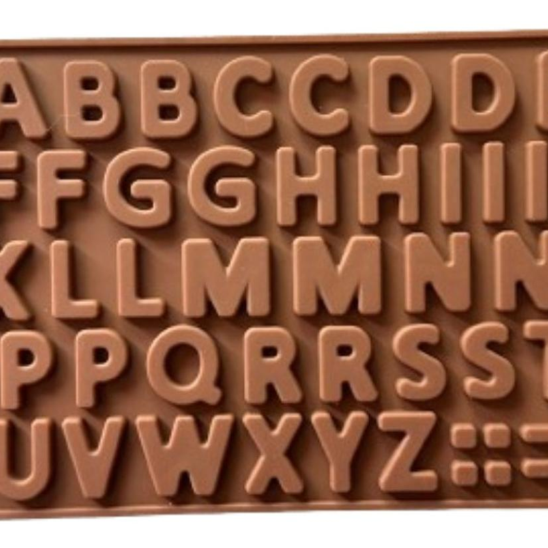Molde Silicona Letras Para Chocolate Fondant 21x11cm 1