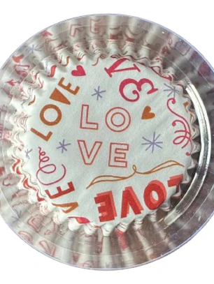 Capsulas Mini Cupcake Diseño C Love 100un E75xIn35mm