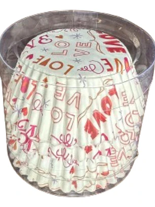 Capsulas Mini Cupcake Diseño C Love 100un E75xIn35mm
