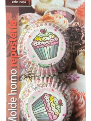 Capsulas Cupcake Diseño G Pastel 100un E110xIn52mm