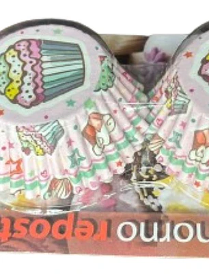 Capsulas Cupcake Diseño G Pastel 100un E110xIn52mm