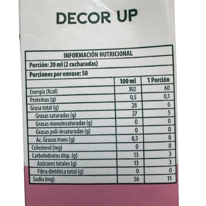 Crema Vegetal Para Batir Decor Up Master Martini 1L 3