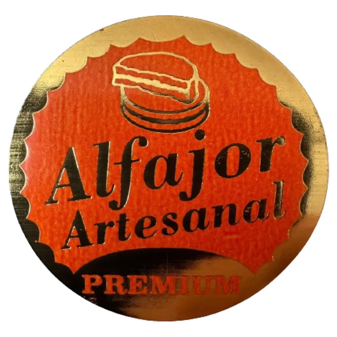 Sticker Alfajor Naranjo 100un 38mm 1