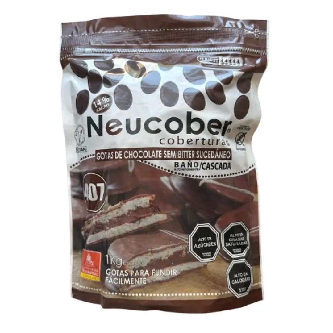 Cobertura Chocolate 407 Semi Amargo Gotas Neucober 1kg 1