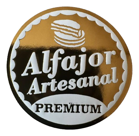 Sticker Alfajor Dorado 100un 38mm