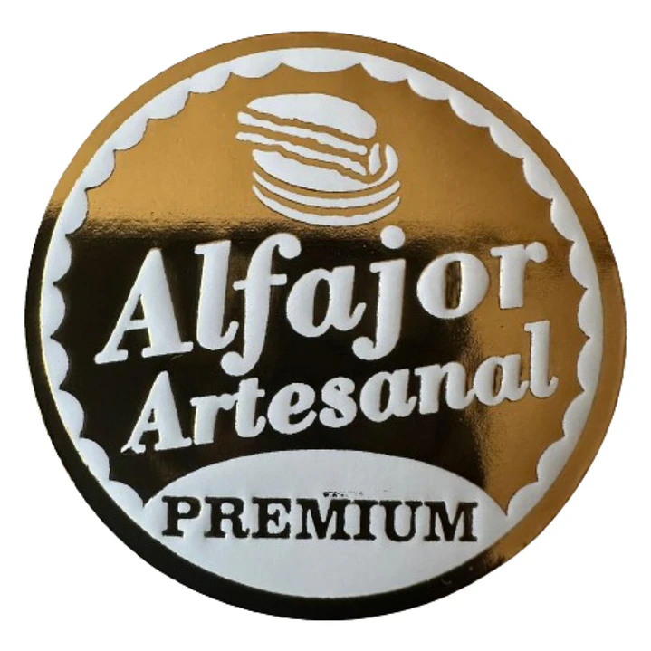 Sticker Alfajor Dorado 100un 38mm 1