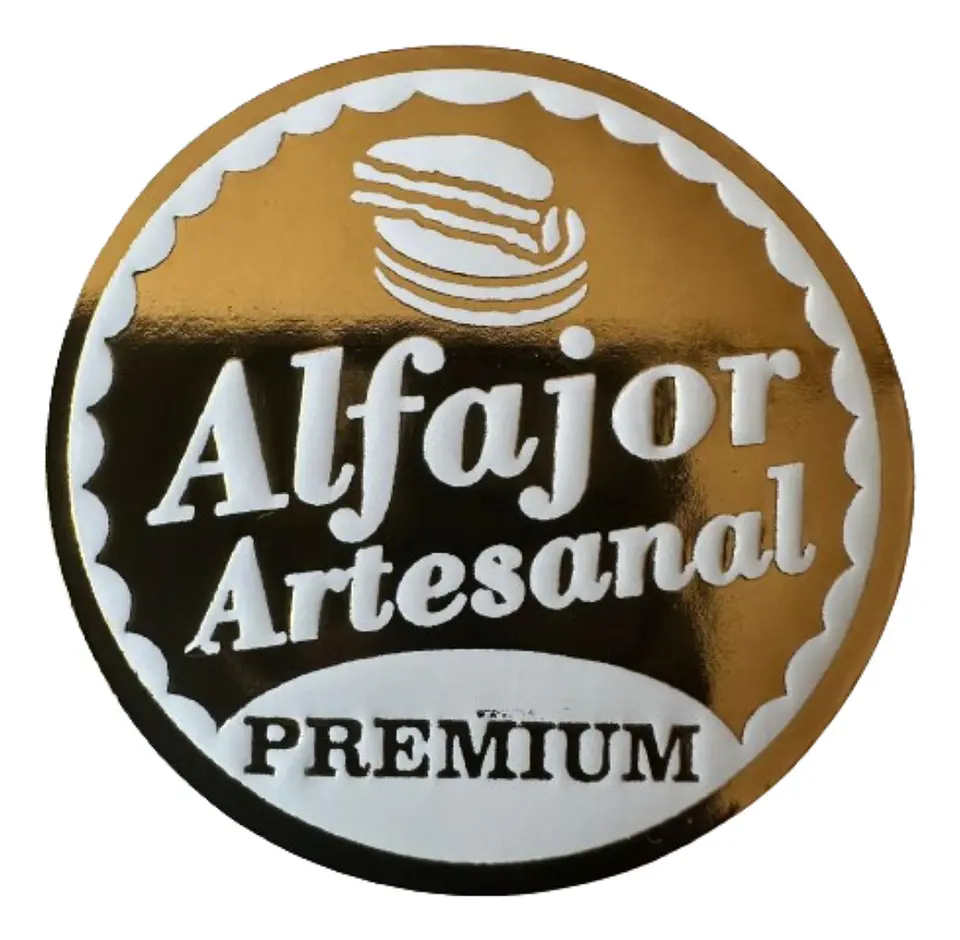 Sticker Alfajor Dorado 100un 38mm 1