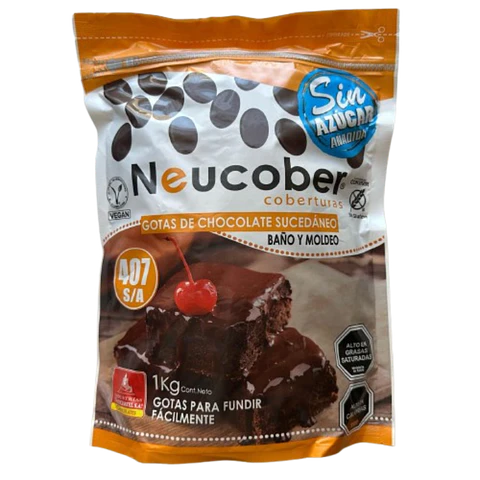 Cobertura Chocolate 407SA Semiamargo Sin Azucar Neucober 1kg