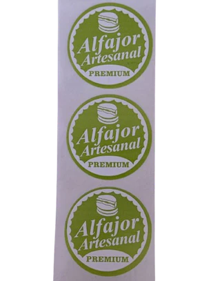 Sticker Alfajor Verde Pistacho 100un 38mm