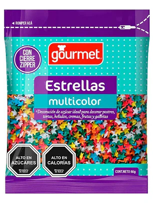Decoracion Estrellas Multicolor 80g Gourmet