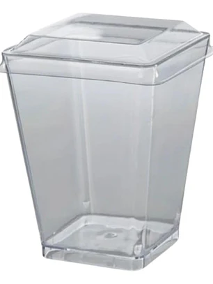 Pack 10 Vaso Acrilico Con Tapa 240ml