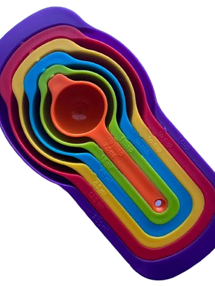 Set 6 Cucharas Medidoras Grandes Plasticas