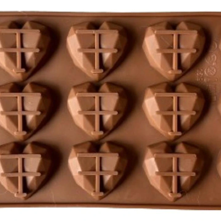 Molde Silicona Corazones Chocolate 15 Cavidades 10,5x22cm 1