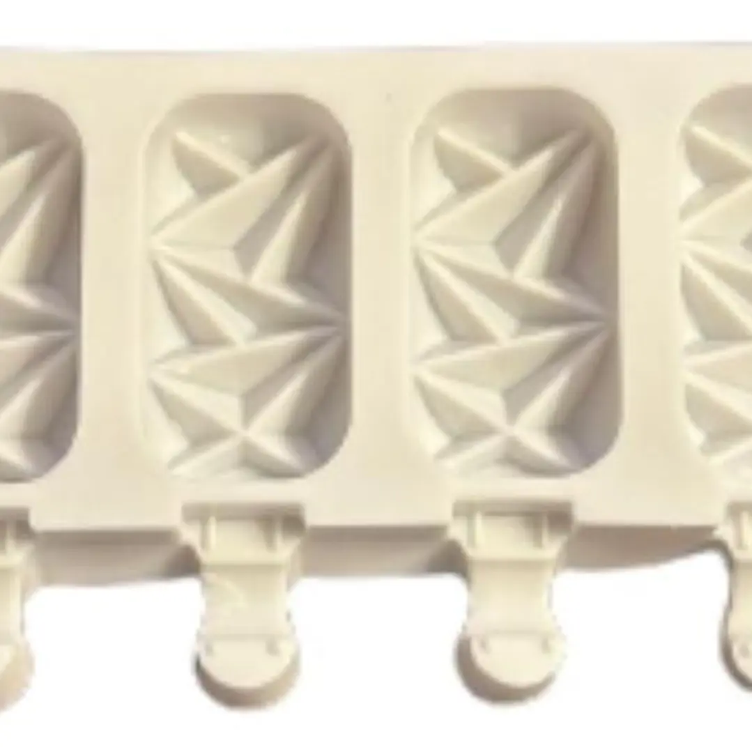 Molde Silicona Para 8 Helados Diseño Triangulos 3D 1