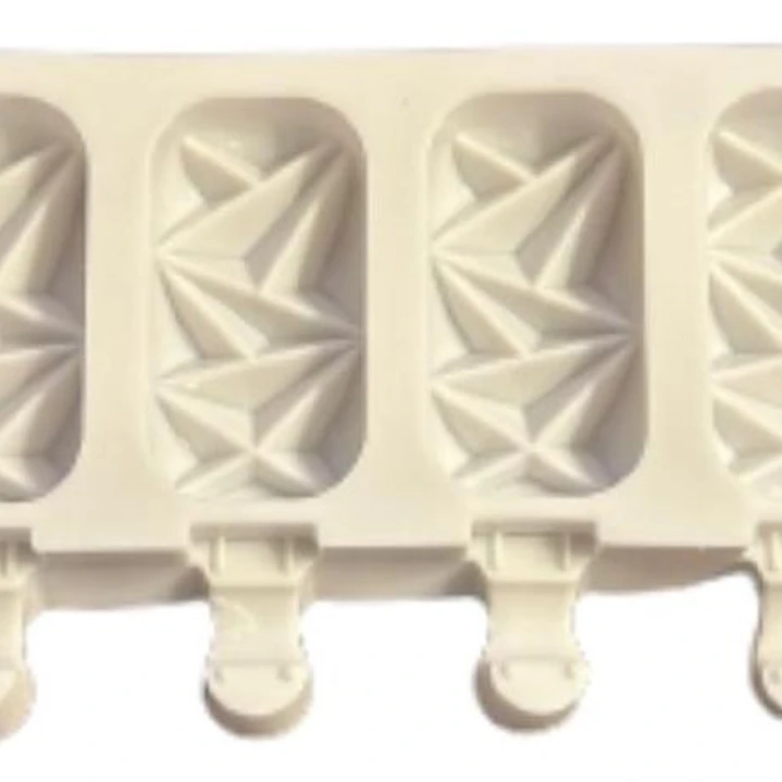 Molde Silicona Para 8 Helados Diseño Triangulos 3D 1