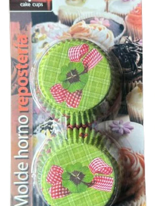 Capsulas Cupcake Diseño I Flor Verde 100un E110xIn52mm