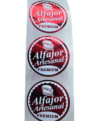 Sticker Alfajor Rojo 100un 38mm