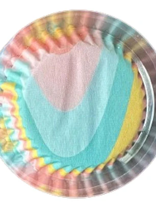Capsulas Mini Cupcake Diseño E Onda Color 100un E75xIn35mm