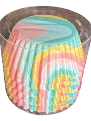 Capsulas Mini Cupcake Diseño E Onda Color 100un E75xIn35mm