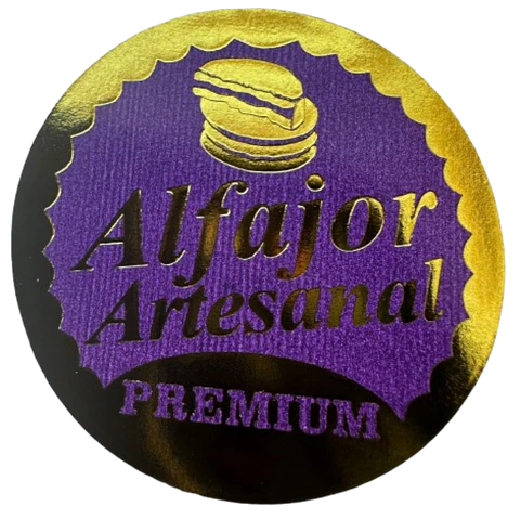 Sticker Alfajor Morado 100un 38mm