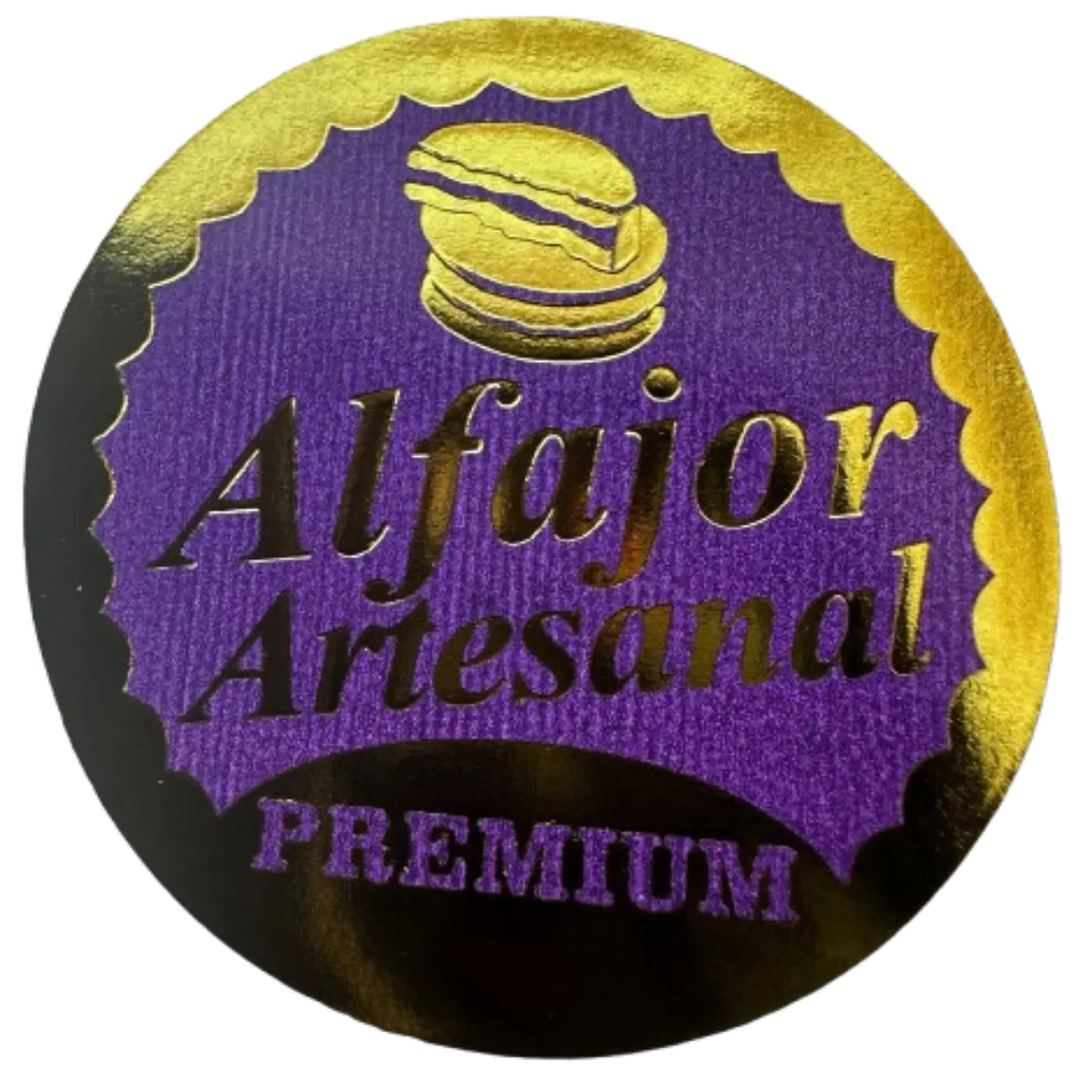 Sticker Alfajor Morado 100un 38mm 1