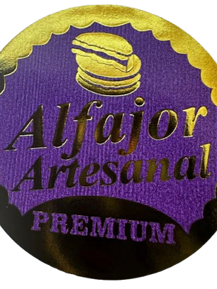 Sticker Alfajor Morado 100un 38mm