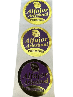 Sticker Alfajor Morado 100un 38mm