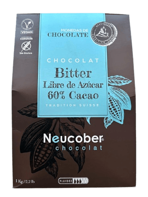 Chocolate 60% Cacao Amargo Sin Azucar Monedas Neucober 1kg