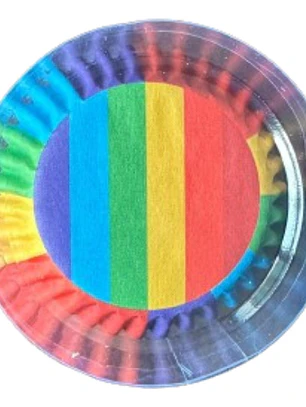 Capsulas Mini Cupcake Diseño B Arcoiris 100un E75xIn35mm