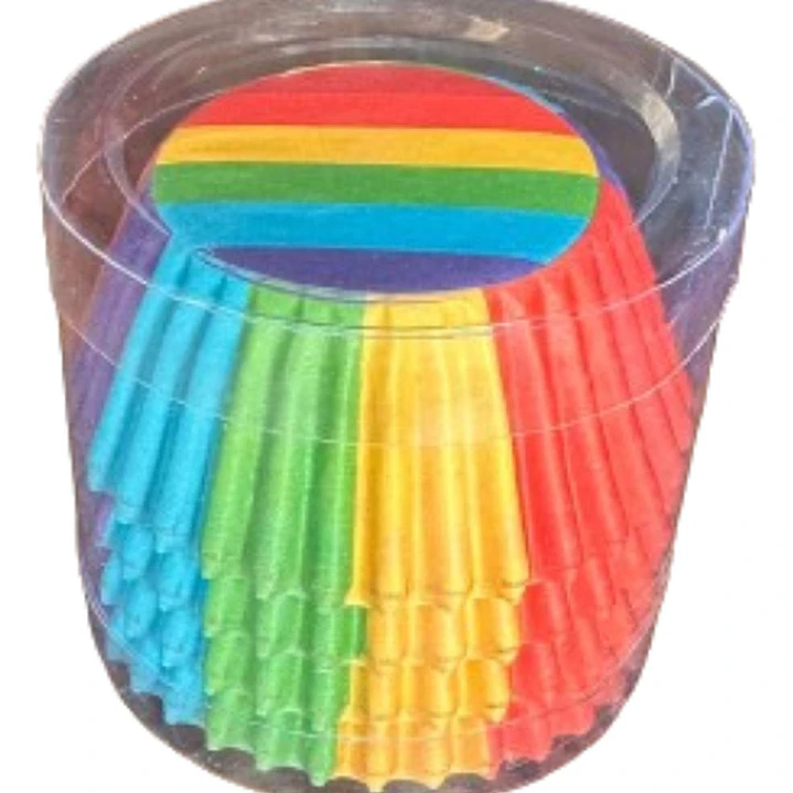 Capsulas Mini Cupcake Diseño B Arcoiris 100un E75xIn35mm 2